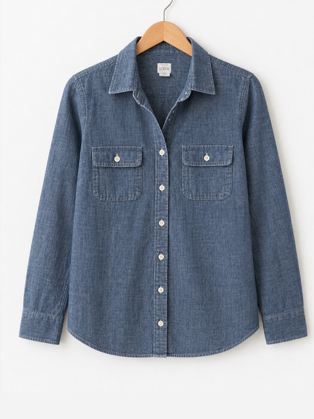 J. Crew The Perfect Shirt Denim Button-Front Shirt — Blue size S